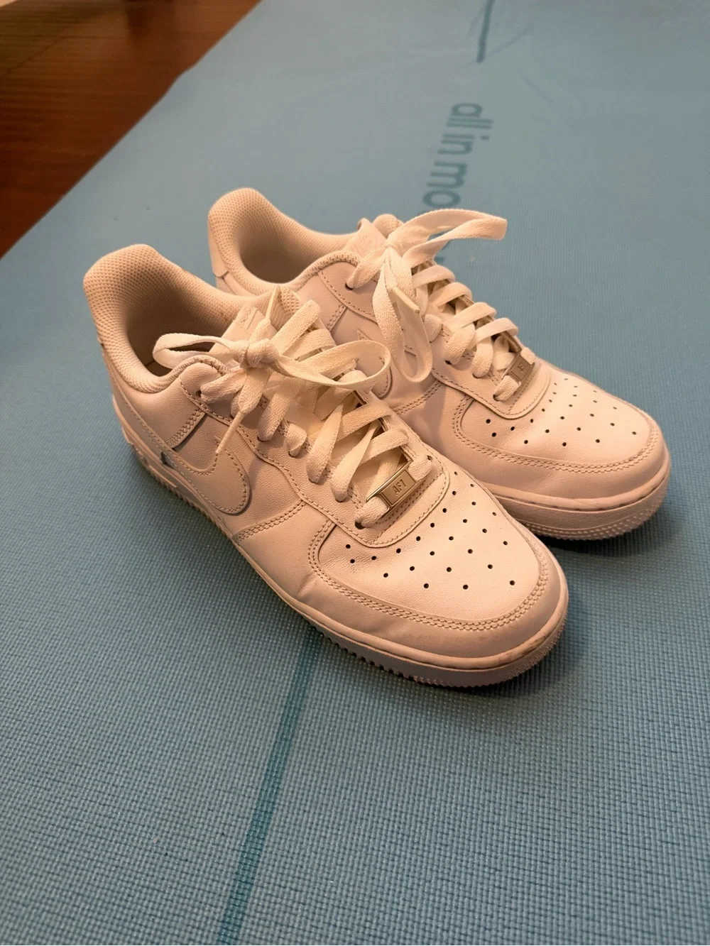Nike White Low-Top Leather Sneakers Air Force One